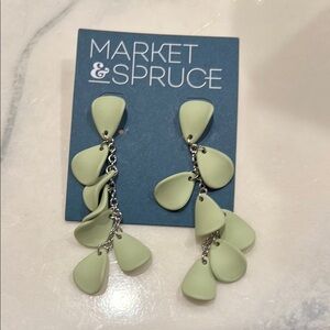Market & Spruce Light Green Teardrop Earrings